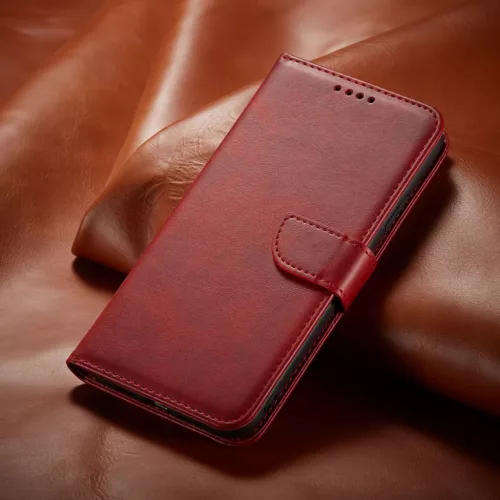 Xiaomi 13 Pro mágneses PU bőr fliptok kártyatartóval piros Alphaja- 2 kép
