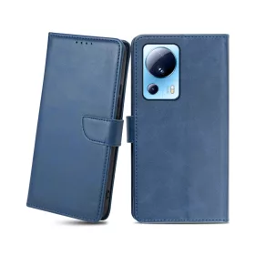Xiaomi 13 Lite mágneses PU bőr fliptok kártyatartóval kék Alphaja- 1 kép