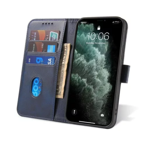 Xiaomi 13 Lite mágneses PU bőr fliptok kártyatartóval kék Alphaja- 4 kép
