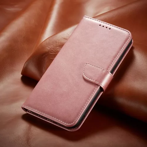 Xiaomi 13 Lite mágneses PU bőr fliptok kártyatartóval rózsaszín - 2 kép
