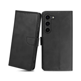 Samsung Galaxy S23 Plus mágneses PU bőr fliptok kártyatartóval fek- 1 kép