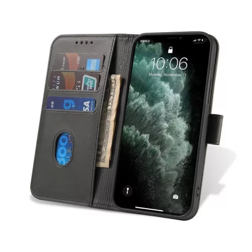 Samsung Galaxy S23 Plus mágneses PU bőr fliptok kártyatartóval fek- 5 kép
