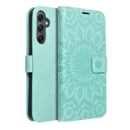 Samsung Galaxy A54 5G Forcell MEZZO mandala mintás fliptok zöld-5903396197550 7 kép