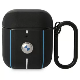 AirPods 1/2 BMW BMA222RVSK Leather Color Lines tok fekete-3666339089504 2 kép