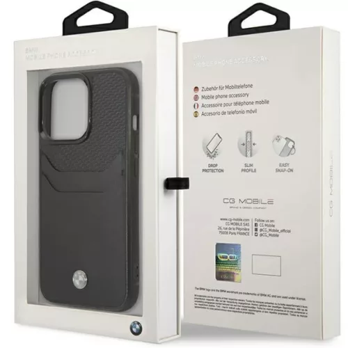  iPhone 14 Pro BMW BMHCP14L22RSEPK bőr kártyatartó tok fekete-3666339066789 7 kép