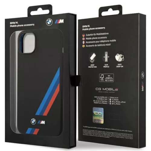  iPhone 14 Plus fekete BMW BMHCP14M22SOTK Szilikon Slanted Stripes tok-3666339067373 6 kép