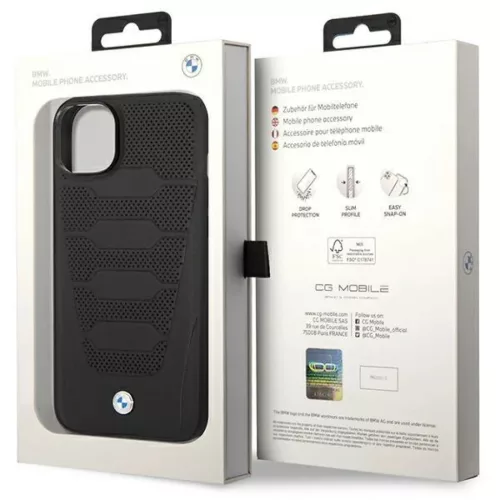 iPhone 14 Fekete BMW BMHCP14S22RPSK Leather Seats Pattern ülésmint�-3666339066604 4 kép