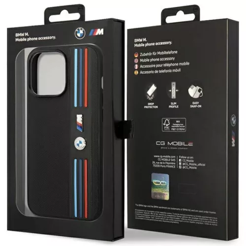 iPhone 14 Pro Max BMW BMHCP14X22PPMK Tricolor M tok fekete-3666339066871 3 kép