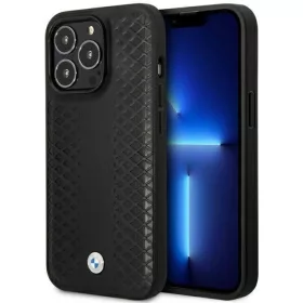 iPhone 14 Pro Max BMW BMHMP14X22RFGK Fekete bőr gyémánt mintás Mag-3666339089016 7 kép