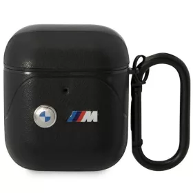 AirPods 1/2 BMW BMA222PVTK Leather Curved Line tok fekete-3666339089535 1 kép