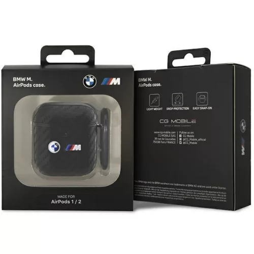 AirPods 1/2 BMW BMA2WMPUCA2 Carbon Double Metal Logo tok fekete-3666339123826 1 kép
