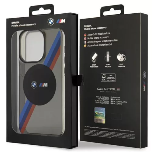  iPhone 14 Pro Max BMW BMHMP14XHDTK Tricolor Stripes MagSafe tok szür-3666339122294 5 kép