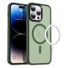 iPhone 14 Pro MagSafe-kompatibilis áttetsző matt tok sötétzöld Al- 2 kép