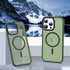 iPhone 14 Pro MagSafe-kompatibilis áttetsző matt tok sötétzöld Al- 5 kép
