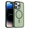 iPhone 14 Plus MagSafe-kompatibilis áttetsző matt tok sötétzöld A- 1 kép
