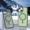 iPhone 14 Plus MagSafe-kompatibilis áttetsző matt tok sötétzöld A- 5 kép