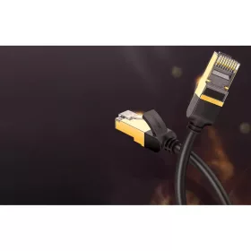 Ugreen NW107 Ethernet RJ45 hálózati kábel, Cat.7, STP, 0.5m (fekete-6957303882298 2 kép