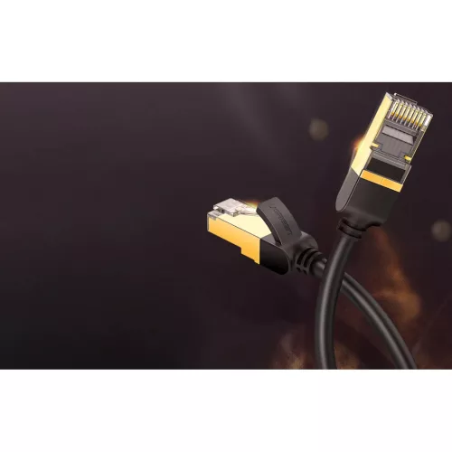 Ugreen NW107 Ethernet RJ45 hálózati kábel, Cat.7, STP, 0.5m (fekete-6957303882298 2 kép
