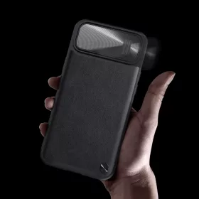 iPhone 14 Pro Nillkin Camshield Leather S bőr tok fekete-6902048249684 1 kép