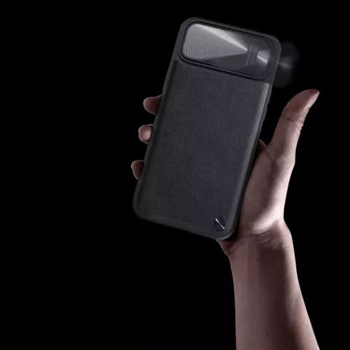 iPhone 14 Plus Nillkin Camshield Leather S bőr tok fekete-6902048249714 6 kép