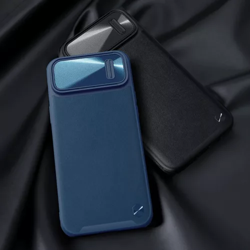 iPhone 14 Plus Nillkin Camshield Leather S bőr tok kék-6902048249721 3 kép