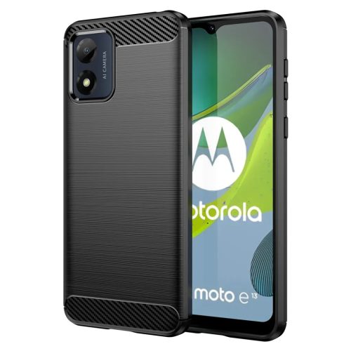 Motorola Moto E13 Carbon szénszál mintájú TPU tok fekete-9145576274682 1 kép