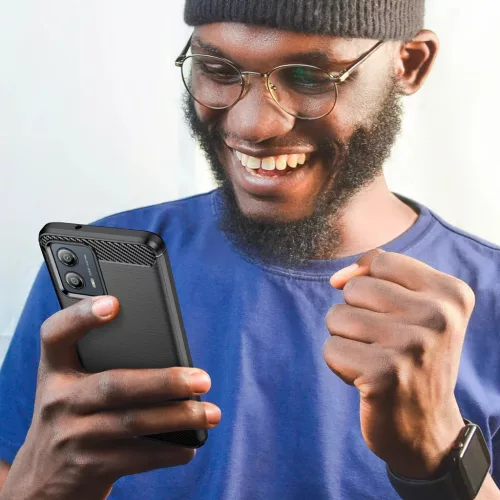 Motorola Moto G53 Carbon szénszál mintájú TPU tok fekete-9145576274675 6 kép