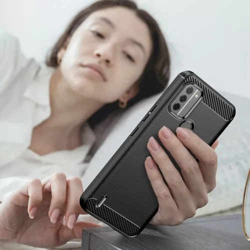 Nokia C31 Carbon szénszál mintájú TPU tok fekete-9145576275580 2 kép