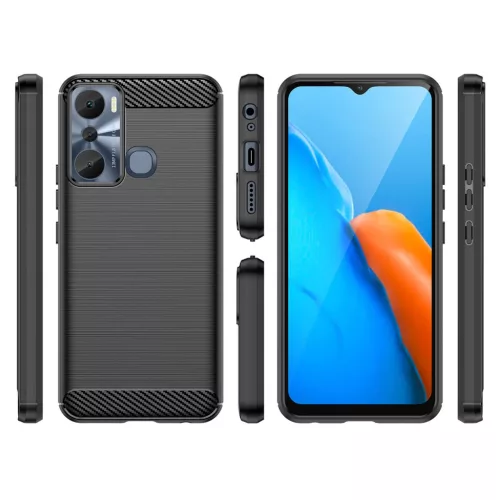 Infinix Hot 20i Carbon szénszál mintájú TPU tok fekete-9145576275450 6 kép