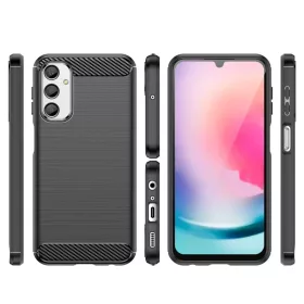 Samsung Galaxy A24 4G Carbon szénszál mintájú TPU tok fekete-9145576275368 1 kép