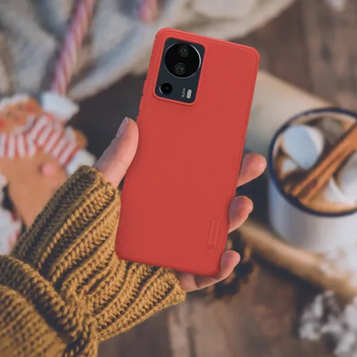Xiaomi 13 Lite Nillkin Super Frosted Pro tok piros-6902048263031 5 kép