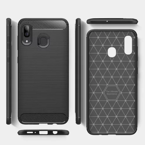 Szénszál mintájú TPU tok Samsung A30 kék-7426825365712 3 kép