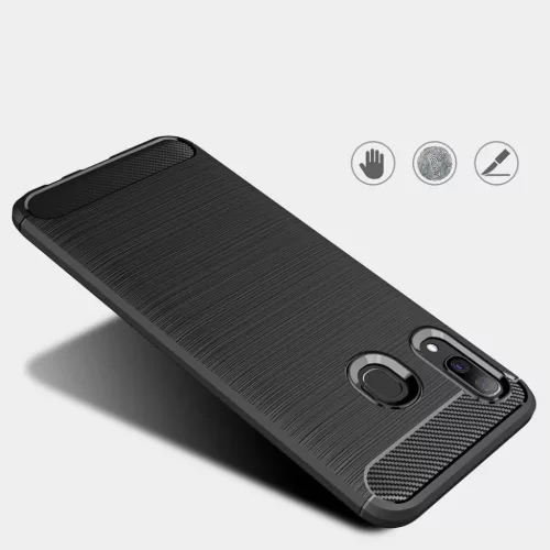 Szénszál mintájú TPU tok Samsung A30 kék-7426825365712 4 kép