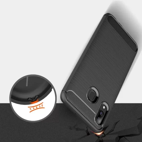 Szénszál mintájú TPU tok Samsung A30 kék-7426825365712 5 kép