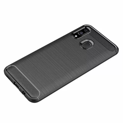 Szénszál mintájú TPU tok Samsung A30 kék-7426825365712 6 kép