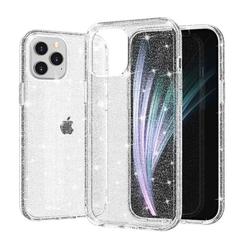 iPhone 12 Pro Max Crystal Glitter Tok ezüst-5900217412441 2 kép