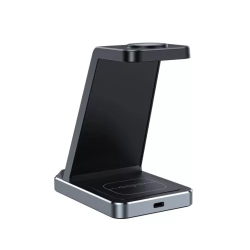 Tech-Protect QI15W-A26 3 az 1-ben vezeték nélküli töltő fekete-9490713934487 1 kép