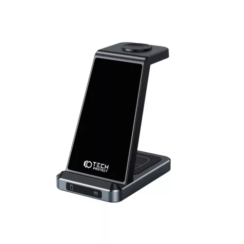 Tech-Protect QI15W-A26 3 az 1-ben vezeték nélküli töltő fekete-9490713934487 3 kép