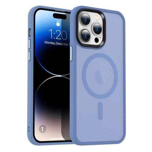 iPhone 15 Plus MagSafe-kompatibilis áttetsző matt tok égkék Alphaj- 1 kép
