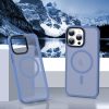 iPhone 15 Plus MagSafe-kompatibilis áttetsző matt tok égkék Alphaj- 5 kép