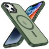 iPhone 15 Plus MagSafe-kompatibilis áttetsző matt tok sötétzöld A- 2 kép