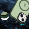 iPhone 15 Plus MagSafe-kompatibilis áttetsző matt tok sötétzöld A- 6 kép