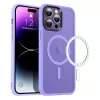 iPhone 15 Plus MagSafe-kompatibilis áttetsző matt tok világoslila A- 2 kép