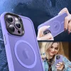 iPhone 15 Plus MagSafe-kompatibilis áttetsző matt tok világoslila A- 7 kép