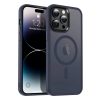 iPhone 15 Plus MagSafe-kompatibilis áttetsző matt tok kék Alphajack- 1 kép