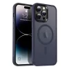 iPhone 15 Plus MagSafe-kompatibilis áttetsző matt tok kék Alphajack- 1 kép