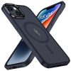 iPhone 15 Plus MagSafe-kompatibilis áttetsző matt tok kék Alphajack- 2 kép
