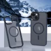 iPhone 15 Plus MagSafe-kompatibilis áttetsző matt tok kék Alphajack- 7 kép