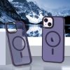 iPhone 15 MagSafe-kompatibilis áttetsző matt tok sötétlila Alphaja- 5 kép