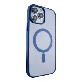 iPhone 15 Plus MagSafe kompatibilis átlátszó TPU tok sötétkék ke- 1 kép